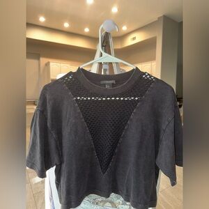 Black Mesh Detail Top